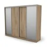 Szafa przesuwna 268x220 cm dąb Lorenzo z 2 lustrami – Virello