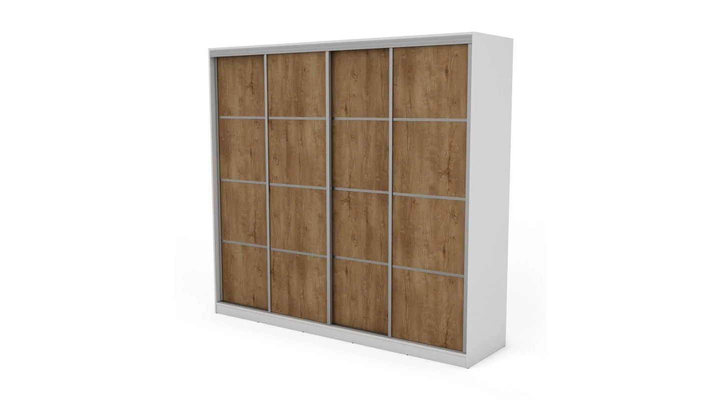 Szafa przesuwna 260x240 cm biała / dąb Lefkas – Maxdoro | eMeblast