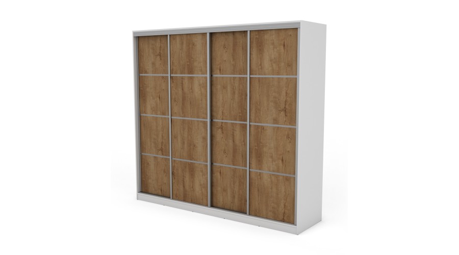 Szafa przesuwna 260x240 cm biała / dąb Lefkas – Maxdoro | eMeblast