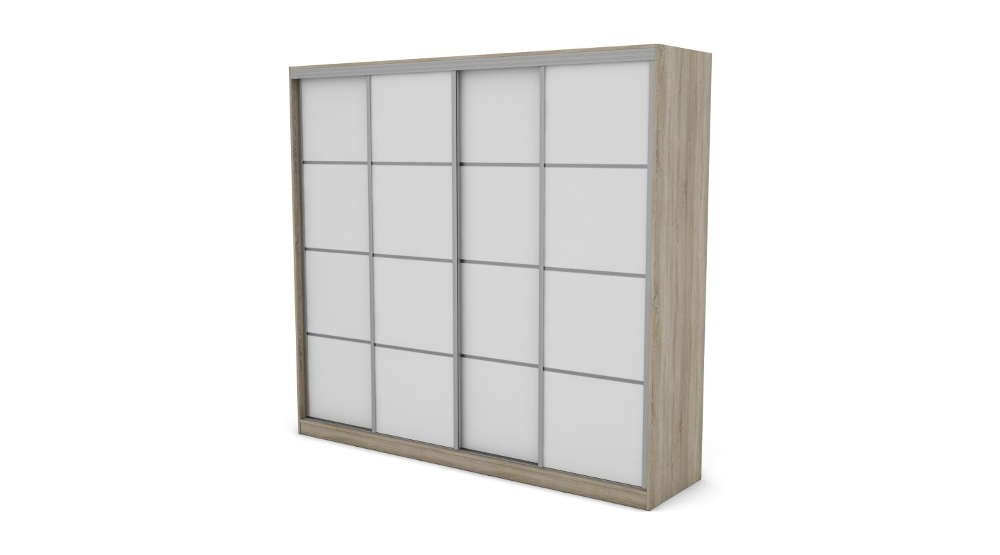 Szafa przesuwna 260x240 cm sonoma jasna / biała – Maxdoro | eMeblast