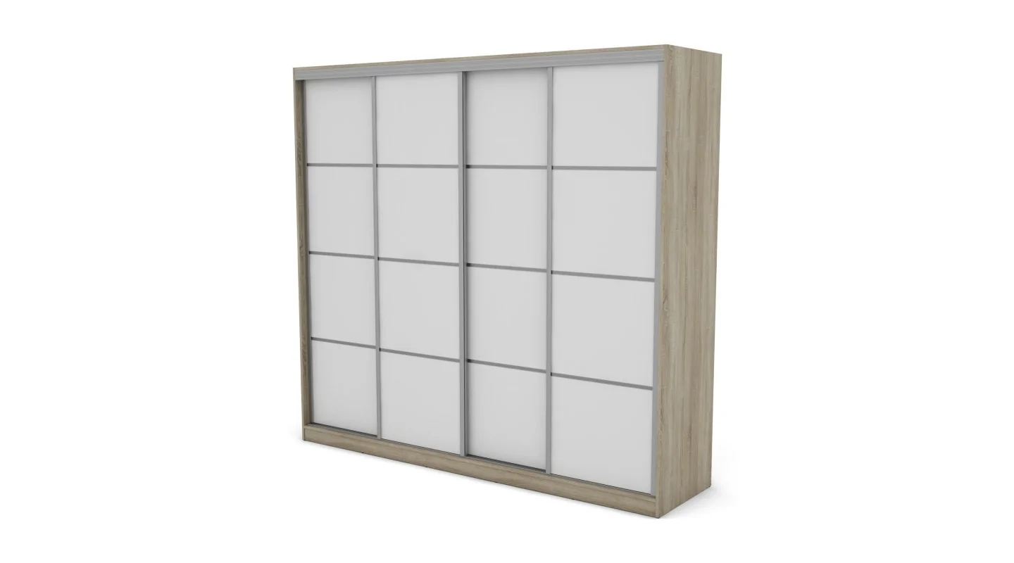 Szafa przesuwna 260x240 cm sonoma jasna / biała – Maxdoro | eMeblast