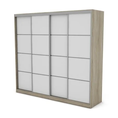 Szafa przesuwna 260x240 cm sonoma jasna / biała – Maxdoro | eMeblast