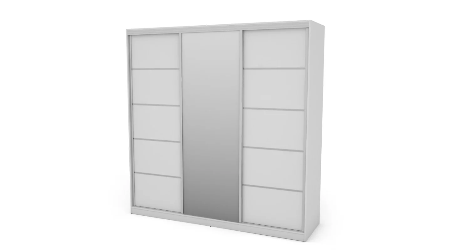 Szafa przesuwna 240x240 cm biała z lustrem – Monvero | eMeblast