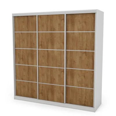 Szafa przesuwna 240x240 cm biel / dąb Lefkas z szufladami – Monvero | eMeblast
