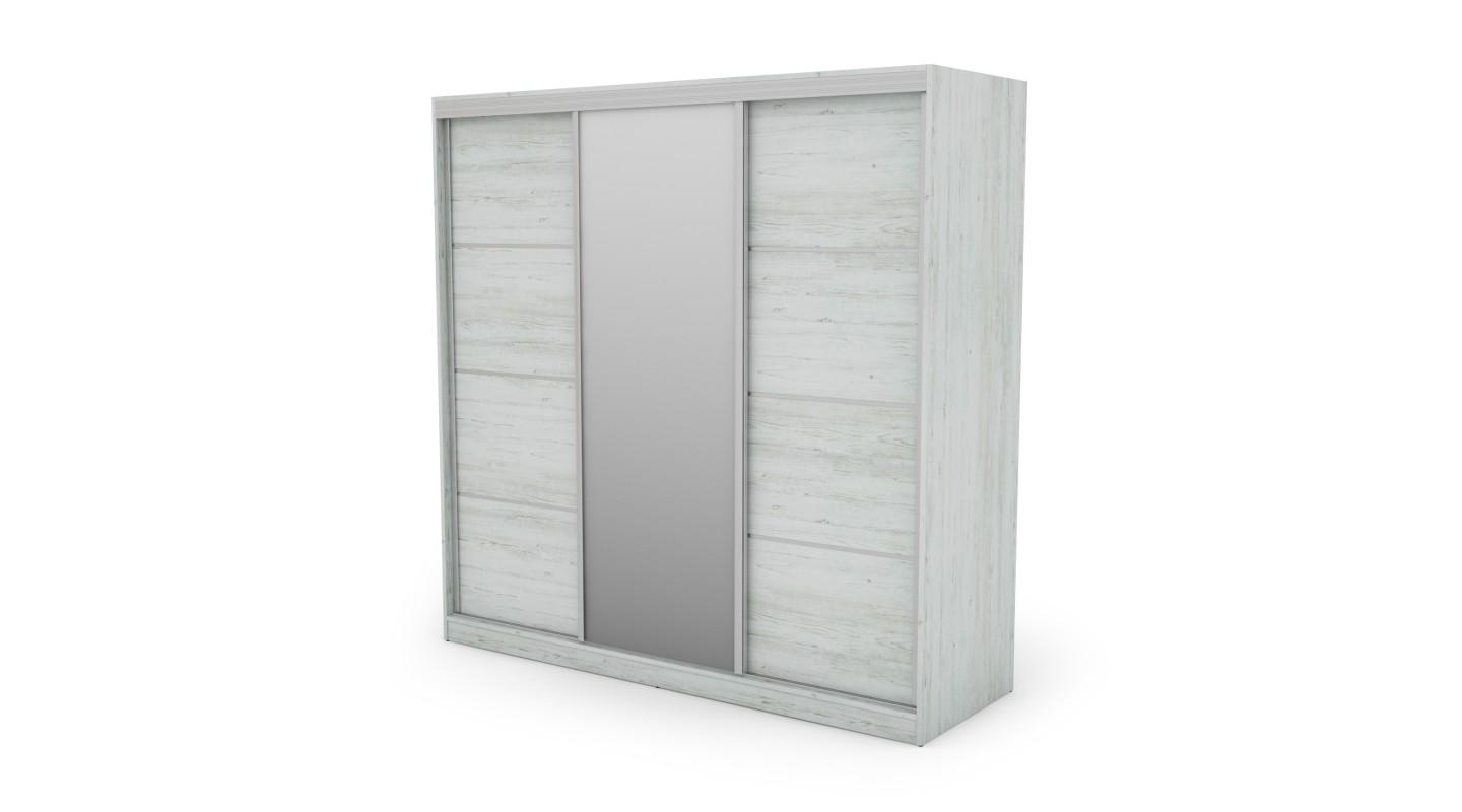 Szafa przesuwna 210x210 cm sosna Andersen z lustrem i szufladami – Virello | eMeblast