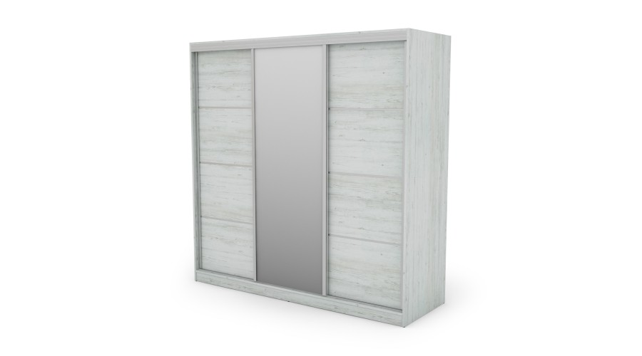 Szafa przesuwna 210x210 cm sosna Andersen z lustrem i szufladami – Virello | eMeblast