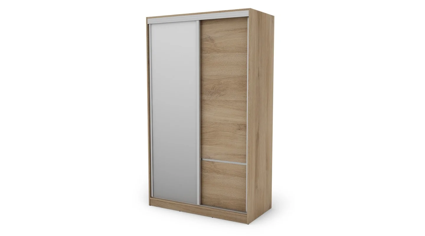 Szafa przesuwna 130×220 cm dąb Lorenzo z lustrem – Arveno | eMeblast