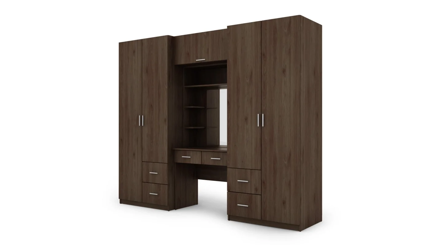 Szafa 255x210 cm orzech okapi z toaletką – Vanita | eMeblast