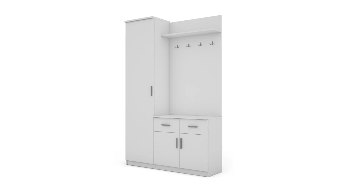 Przedpokój 130 cm biel – Entrivo | eMeblast Przedpokój 130 cm biel – Entrivo | eMeblast