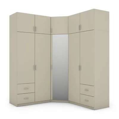 Szafa narożna 189x240 cm kaszmirowy beż lustro – Corvado | eMeblast