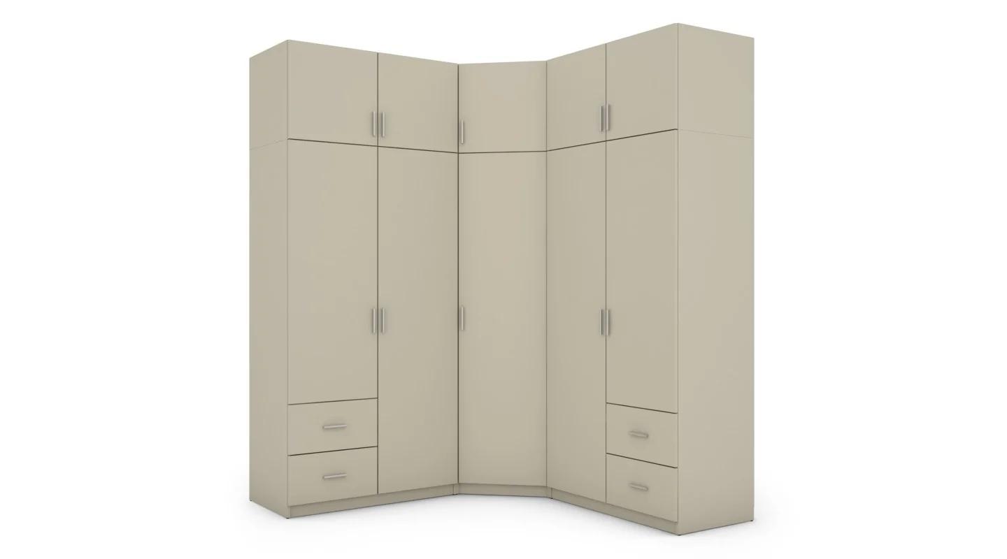 Szafa narożna 189x240 cm kaszmirowy beż – Corvado | eMeblast Szafa narożna 189x240 cm kaszmirowy beż – Corvado | eMeblast