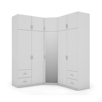 Szafa narożna 189x240 cm biel lustro – Corvado | eMeblast