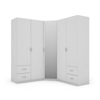 Szafa narożna 189x214 cm biel lustro – Cornero | eMeblast