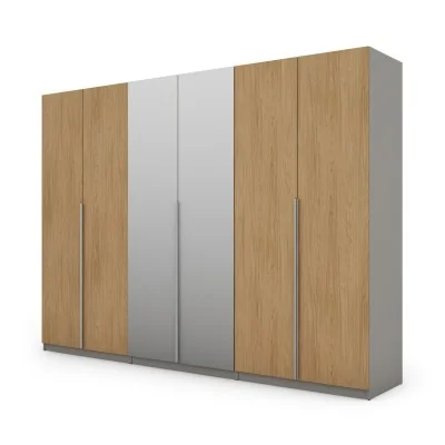 Szafa 300x220 cm szary jasny dąb casella lustro – Modulor | eMeblast