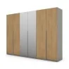 Szafa 300x220 cm z lustrem szary jasny dąb casella – Modulor