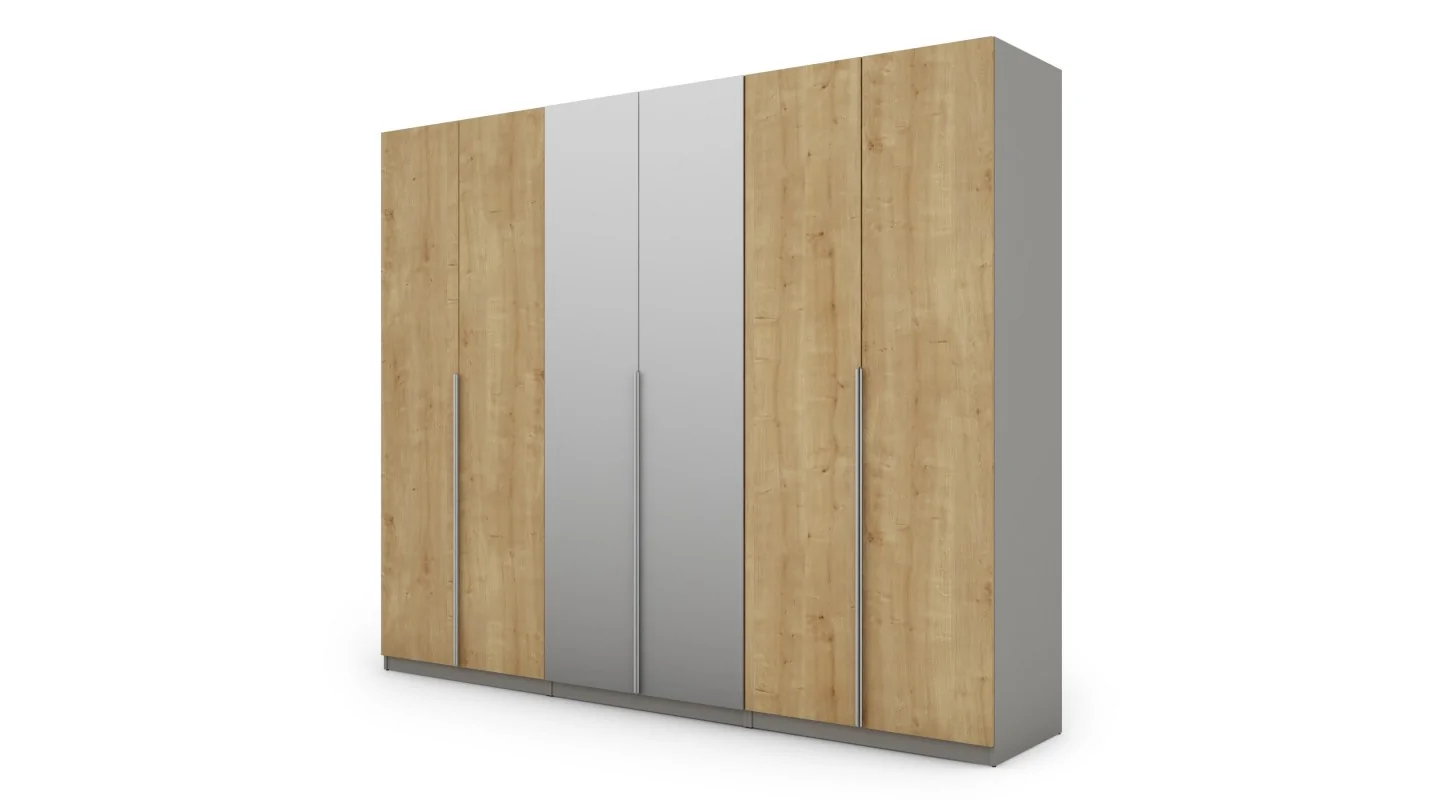 Szafa 282x230 cm szary hamilton lustro – Selvaris | eMeblast