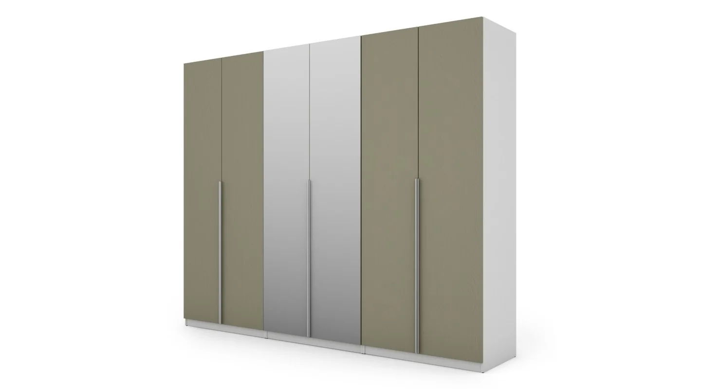 Szafa 282x230 cm biel eukaliptus lustro – Selvaris | eMeblast Szafa 282x230 cm biel eukaliptus lustro – Selvaris | eMeblast