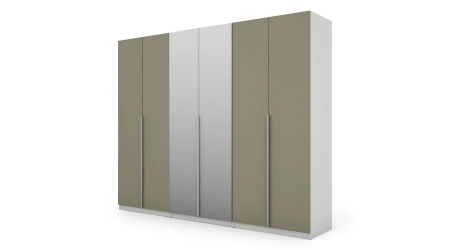 Szafa 282x230 cm biel eukaliptus lustro – Selvaris | eMeblast Szafa 282x230 cm biel eukaliptus lustro – Selvaris | eMeblast
