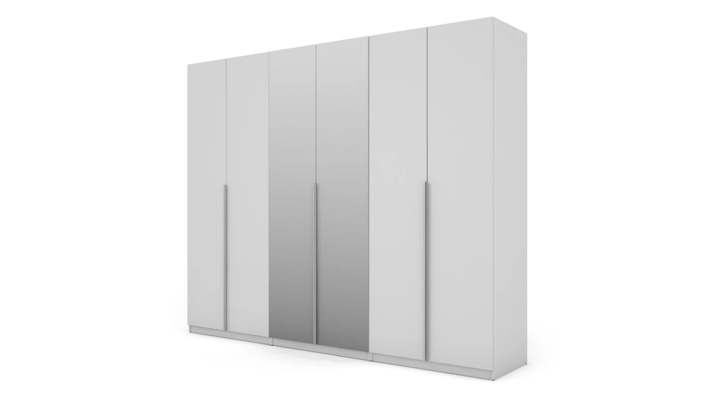 Szafa 282x230 cm biała lustro – Selvaris | eMeblast Szafa 282x230 cm biała lustro – Selvaris | eMeblast