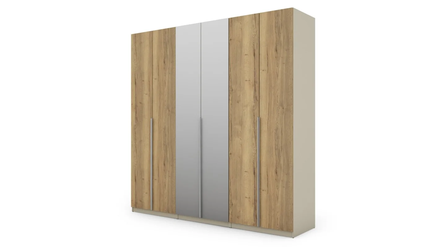 Szafa 240x240 cm kaszmirowy beż dąb halifax lustro – Vantor | eMeblast