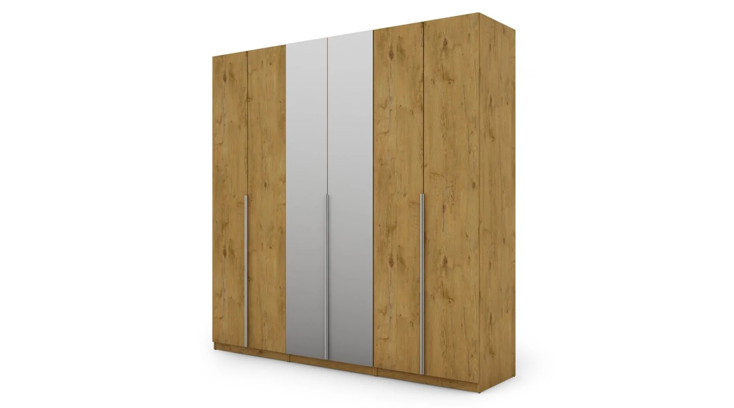Szafa 240x240 cm dąb lancelot lustro – Vantor | eMeblast Szafa 240x240 cm dąb lancelot lustro – Vantor | eMeblast