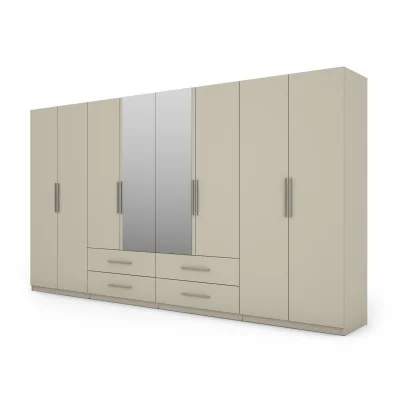 Szafa 400x220 cm kaszmirowy beż lustro – Luvano | eMeblast