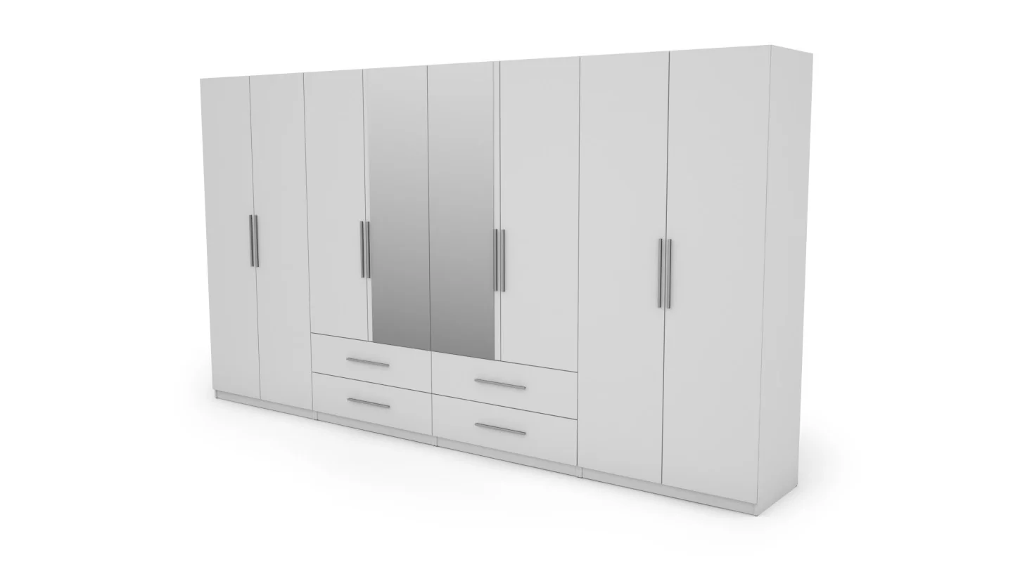 Szafa 400x220 cm biel lustro – Luvano | eMeblast