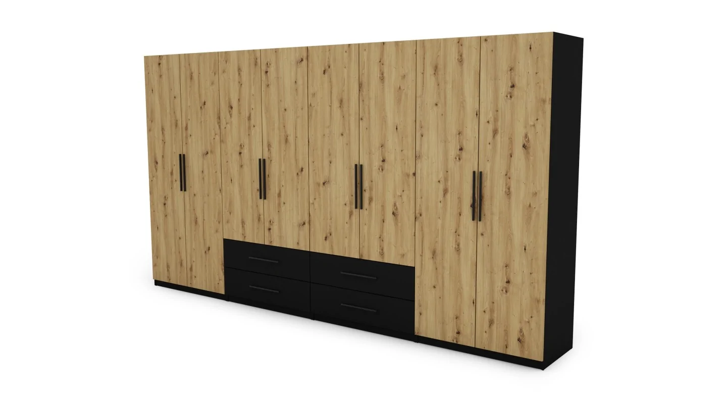 Szafa 400x220 cm czarny dąb artisan – Luvano | eMeblast