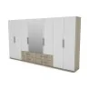 Szafa 400x220 cm z lustrem sonoma jasna biel – Luvano