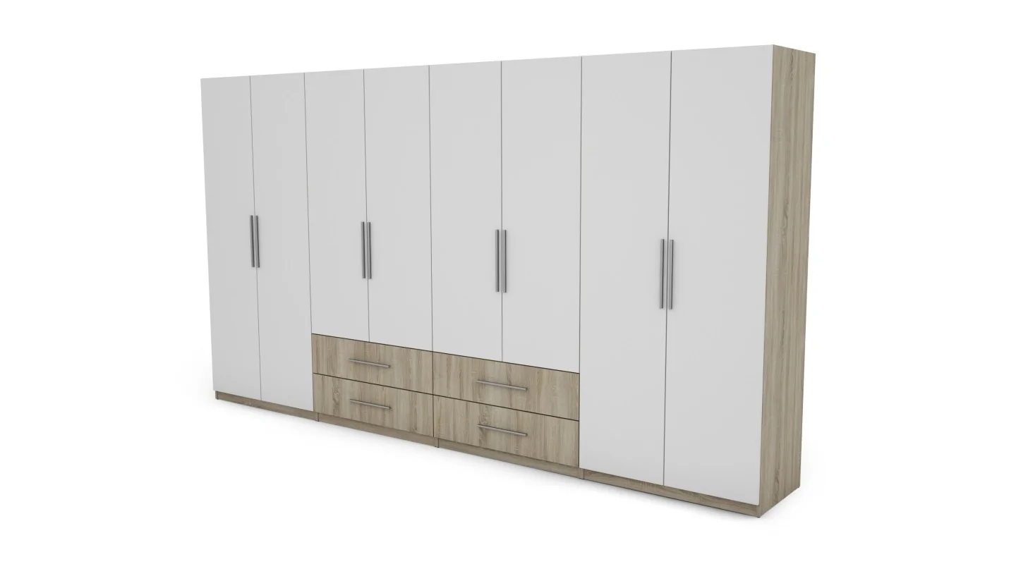 Szafa 400x220 cm sonoma jasna biel – Luvano | eMeblast