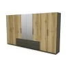 Szafa 400x220 cm z lustrem grafit dąb grand naturalny – Luvano