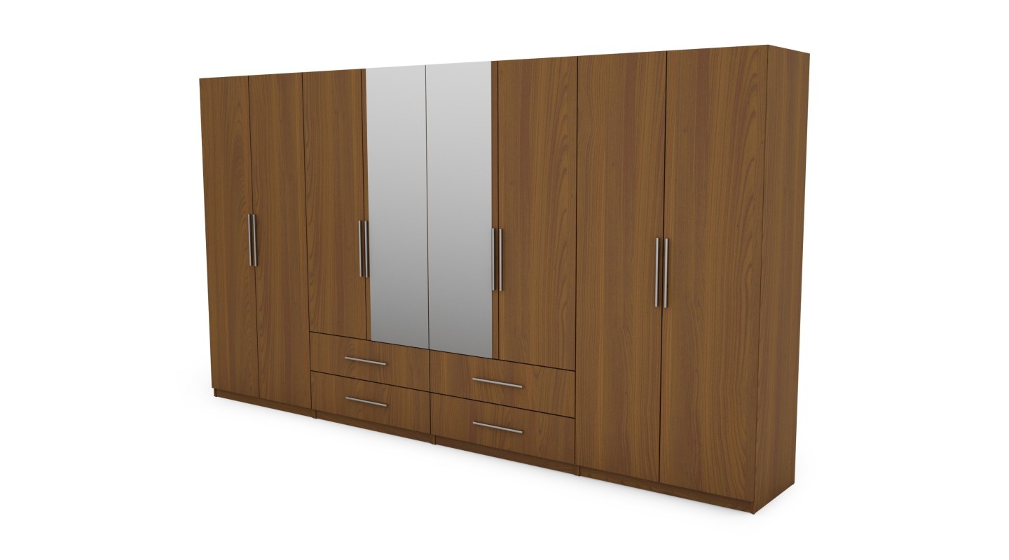 Szafa 400x220 cm wiśnia porto lustro – Luvano | eMeblast