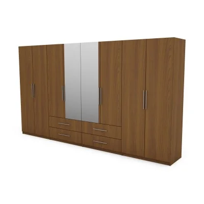 Szafa 400x220 cm wiśnia porto lustro – Luvano | eMeblast