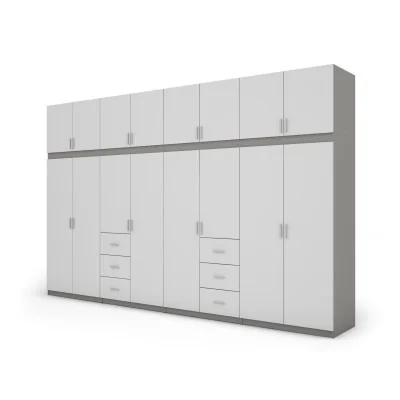 Szafa 380x240 cm szary platynowy biel – Melvio | eMeblast