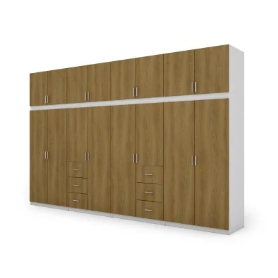 Szafa 380x240 cm biel dąb karmel – Melvio | eMeblast