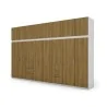 Szafa 380x240 cm biel dąb karmel – Melvio