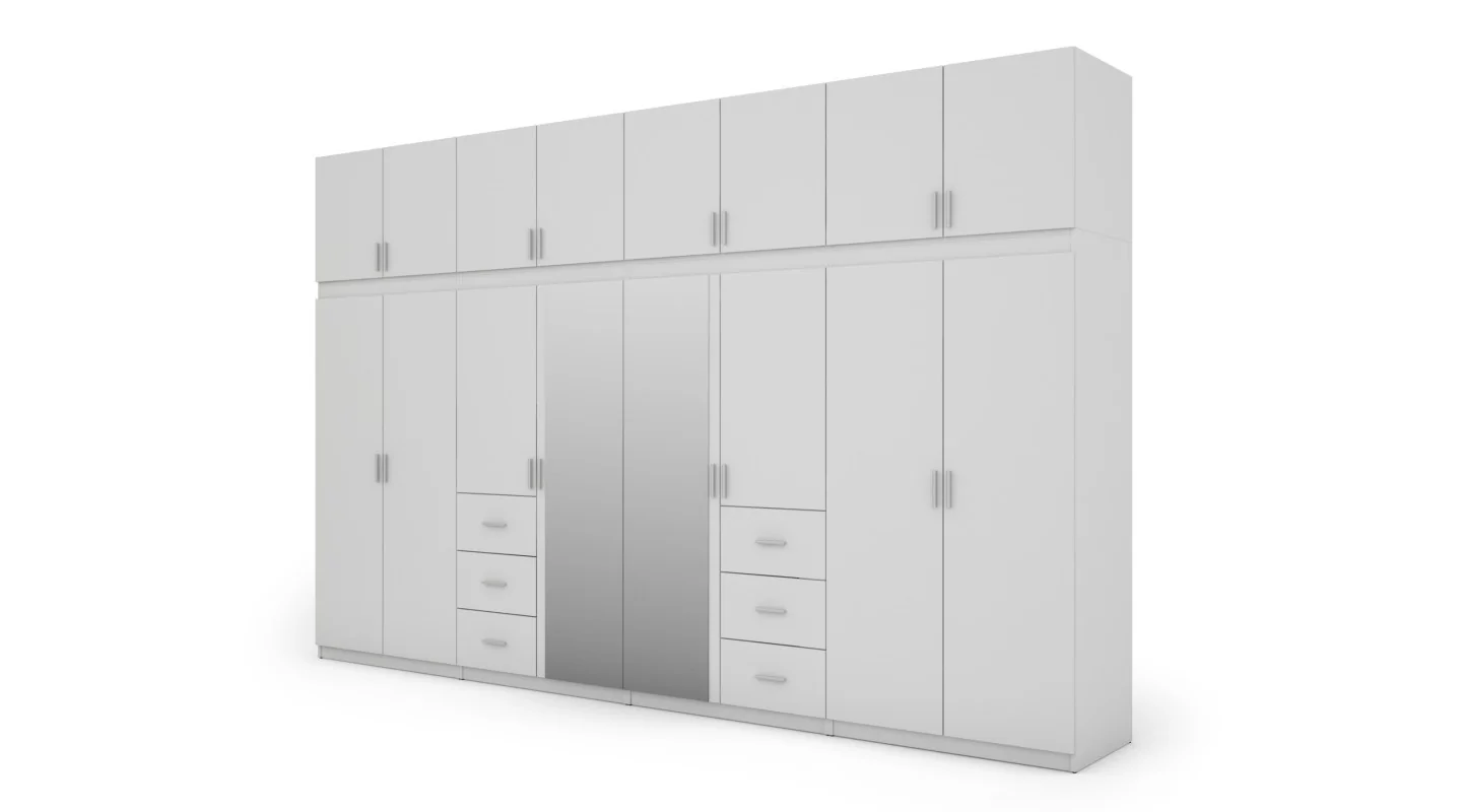 Szafa 380x240 cm biel lustro – Melvio | eMeblast
