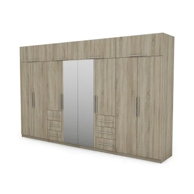 Szafa 360x220 cm sonoma jasna lustro – Sorelo | eMeblast