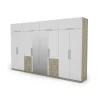 Szafa 360x220 cm z lustrem sonoma jasna biel – Sorelo