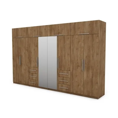 Szafa 360x220 cm dąb lefkas lustro – Sorelo | eMeblast