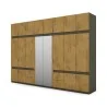Szafa 340x240 cm z lustrem grafit dąb lancelot – Maxora