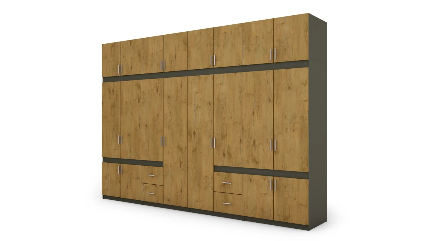 Szafa 340x240 cm grafit dąb lancelot – Maxora | eMeblast Szafa 340x240 cm grafit dąb lancelot – Maxora | eMeblast