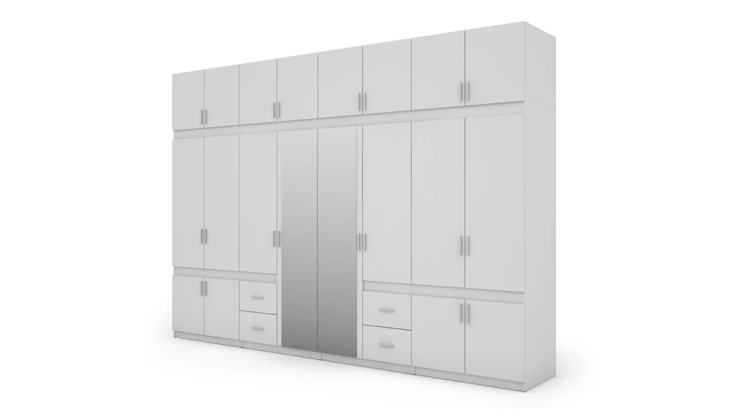 Szafa 340x240 cm biała lustro – Maxora | eMeblast