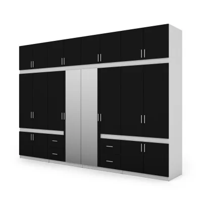 Szafa 340x240 cm biel czarny lustro – Maxora | eMeblast