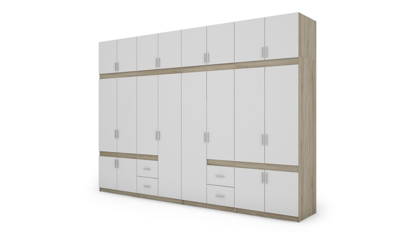 Szafa 340x240 cm sonoma jasna biel – Maxora | eMeblast