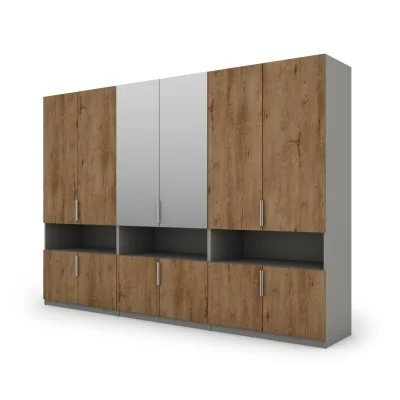 Szafa 330x230 cm szary platynowy dąb lefkas lustro – Expono | eMeblast