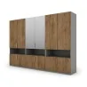 Szafa 330x230 cm z lustrem szary platynowy dąb lefkas – Expono