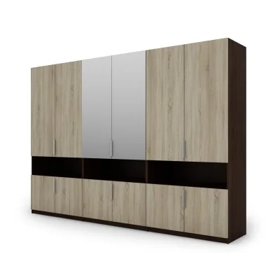 Szafa 330x230 cm sonoma jasna ciemna lustro – Expono | eMeblast