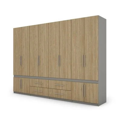 Szafa 320x230 cm szary platynowy dąb olejowany – Accessa | eMeblast