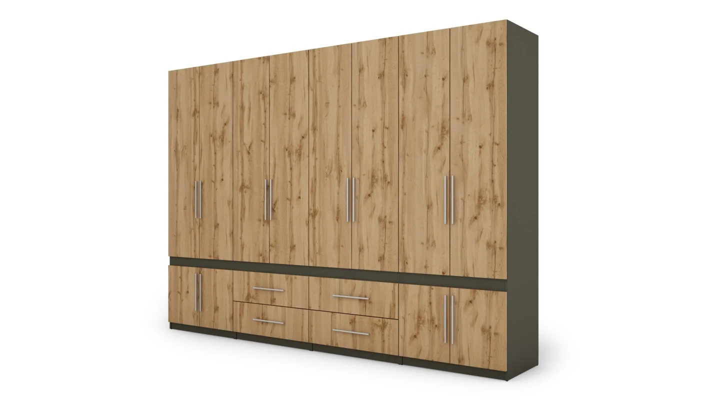 Szafa 320x230 cm grafit dąb wotan – Accessa | eMeblast